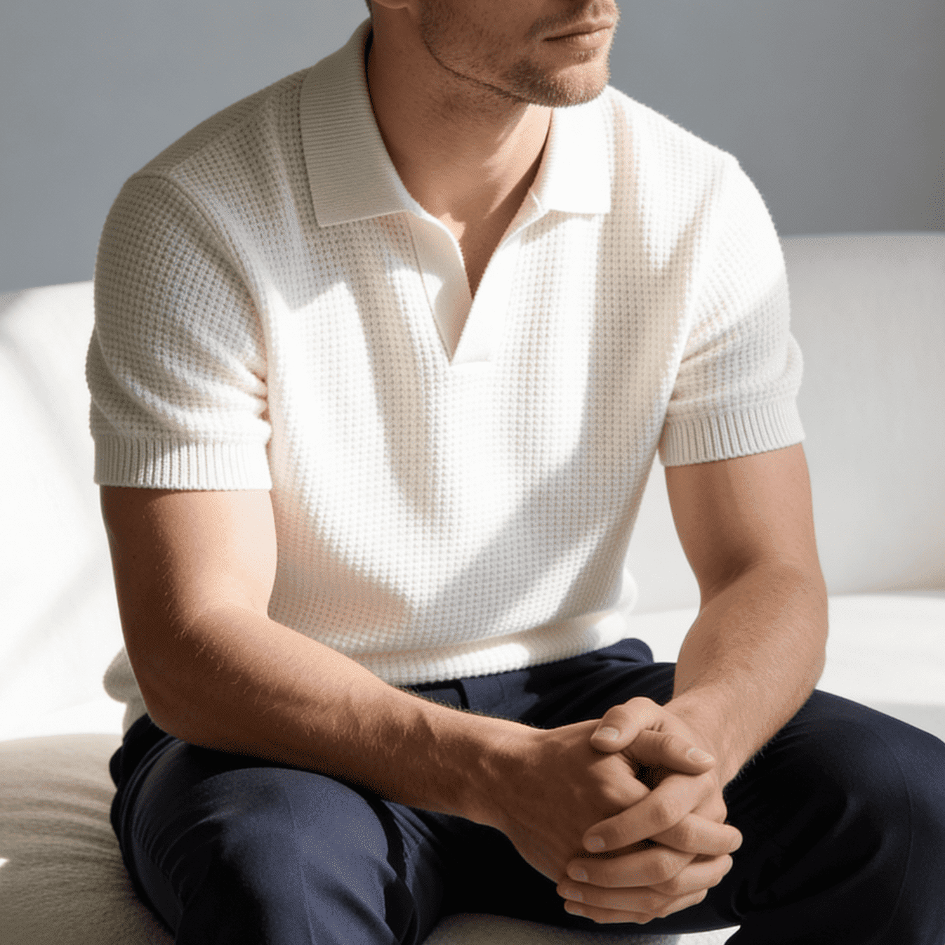 Amalfi Waffle Knit Polo