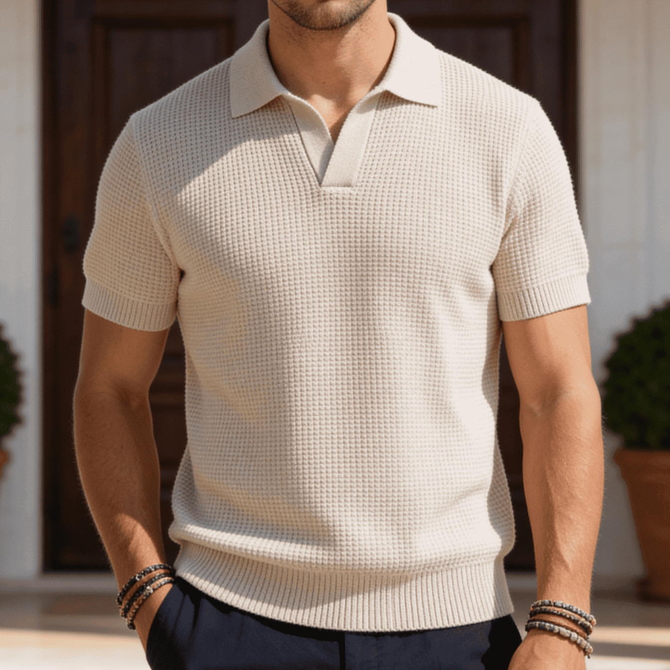 Amalfi Waffle Knit Polo