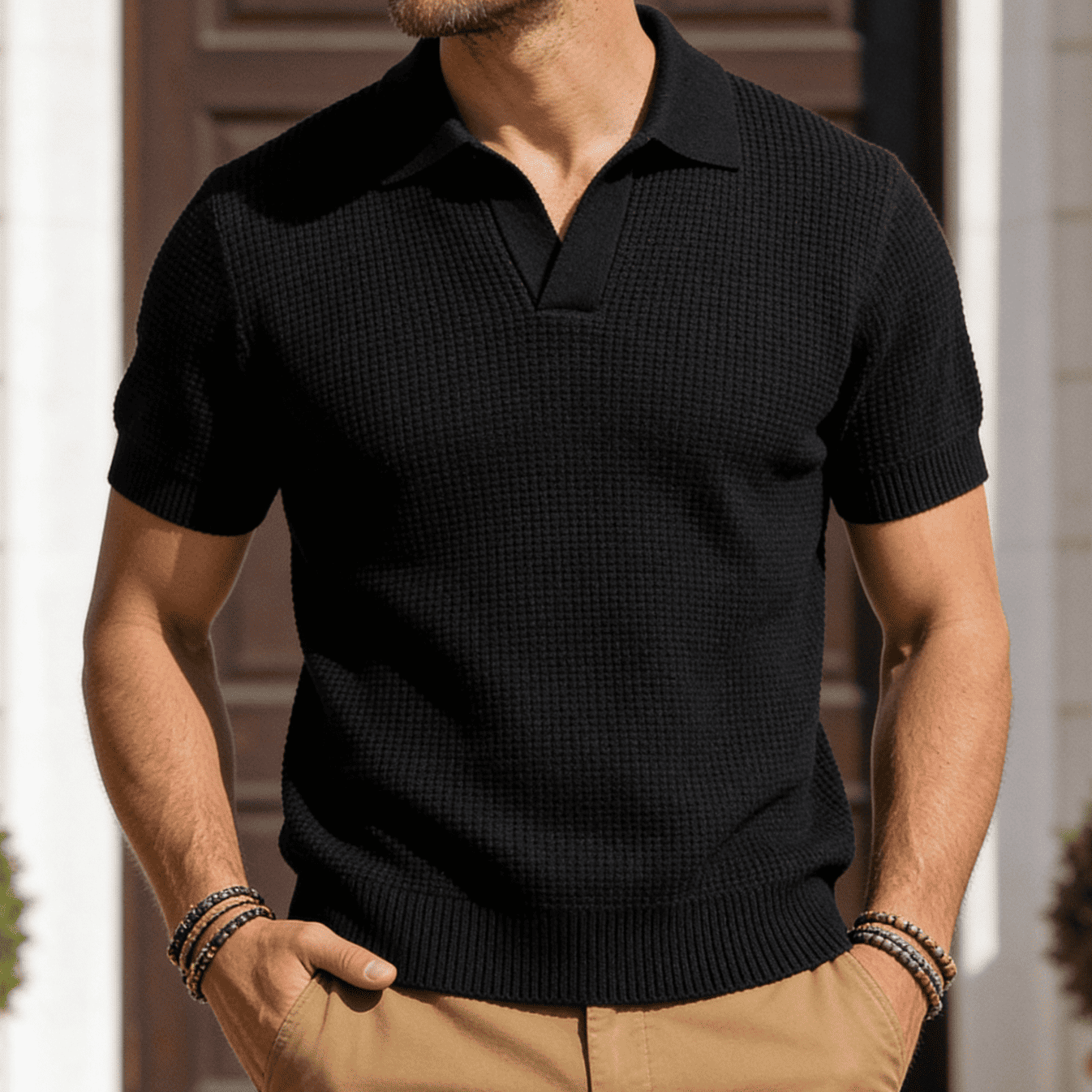 Amalfi Waffle Knit Polo
