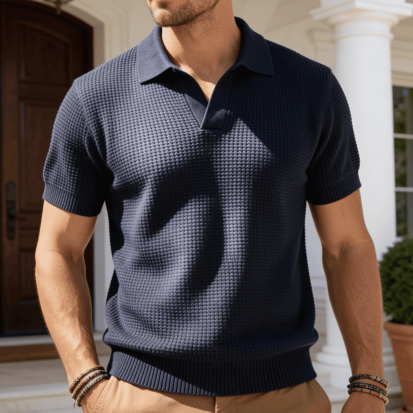 Amalfi Waffle Knit Polo