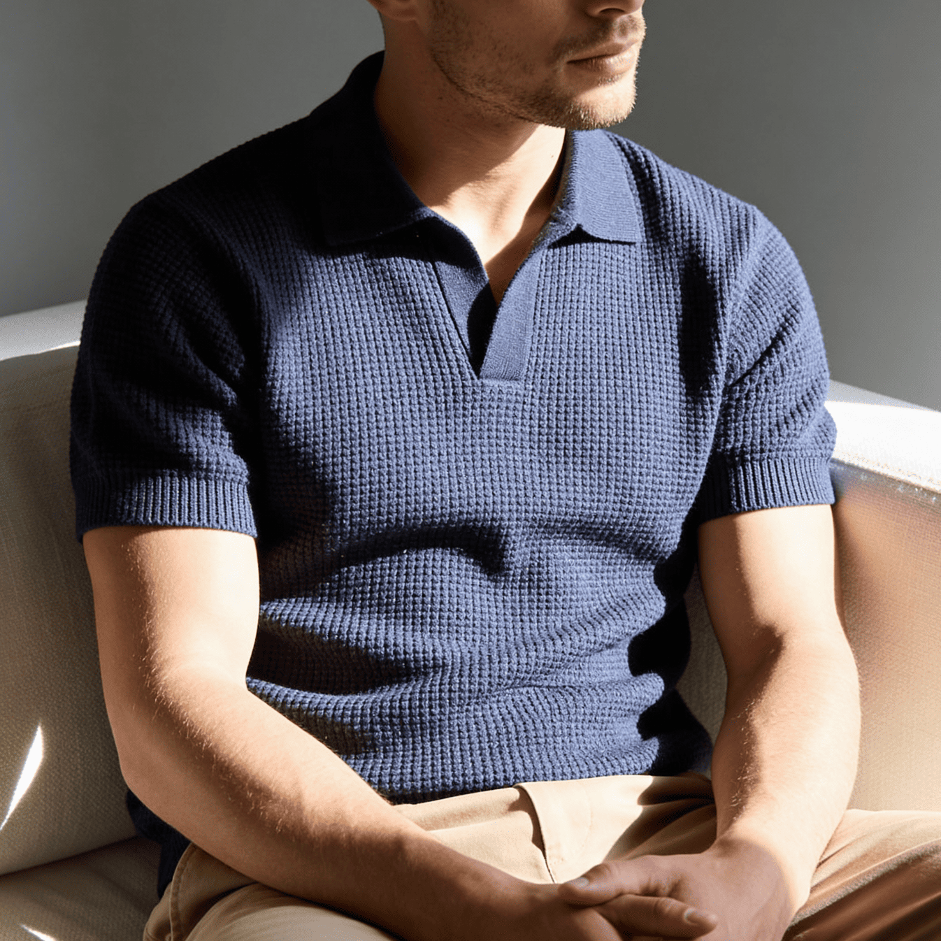 Amalfi Waffle Knit Polo