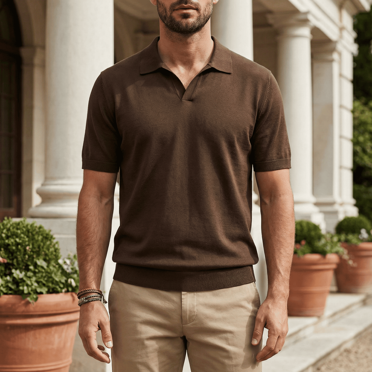 Pau Crepe Knit Polo